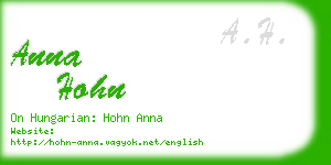 anna hohn business card